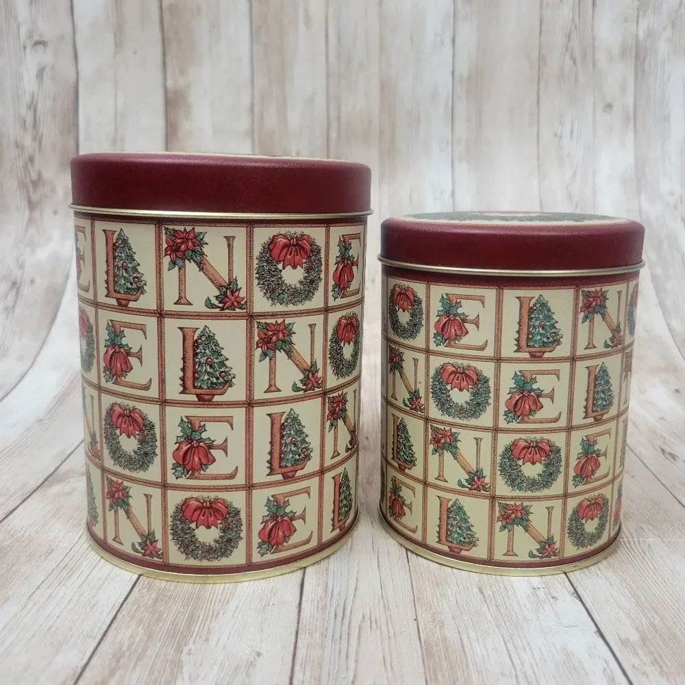 Vintage House Of Lloyd Christmas Holiday Tins Noel 1988